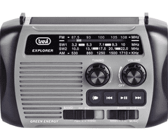 Trevi TREVI RA 7F30 BT DYNAMO radijski sprejemnik, 3v1, FM / AM / SW, USB, microSD, sivo-črn