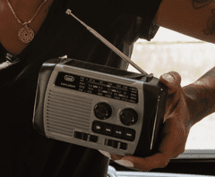 Trevi TREVI RA 7F30 BT DYNAMO radijski sprejemnik, 3v1, FM / AM / SW, USB, microSD, sivo-črn