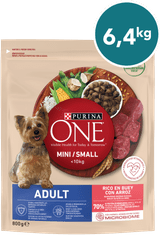 Purina ONE MINI/SMALL Adult suha hrana za odrasle pse do 10kg, bogata z govedino in rižem, 8x800g