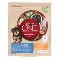 Purina ONE MINI/SMALL Junior suha hrana za pasje mladiče do 10kg, bogata s piščancem in rižem, 8x800g
