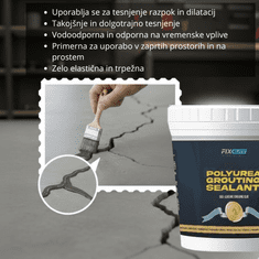 Smania FixBlitz GroutPro fleksibilna poliuretanska tesnilna masa za fugiranje (1kg) | Tesnilo za razpoke | Masa za fugiranje 