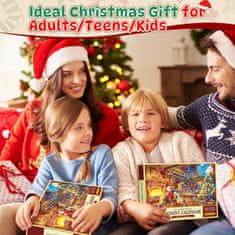 Netscroll Božični adventni koledar s sestavljanko, puzzle -1008 kosov, 24‑dnevno božično odštevanje in sestavljanje, vsak dan sestavite en delčkek sestavljenke, PuzzleAdvent