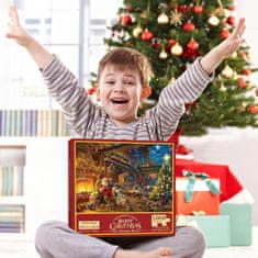 Netscroll Božični adventni koledar s sestavljanko, puzzle -1008 kosov, 24‑dnevno božično odštevanje in sestavljanje, vsak dan sestavite en delčkek sestavljenke, PuzzleAdvent