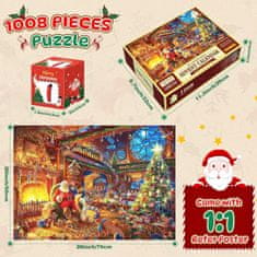 Netscroll Božični adventni koledar s sestavljanko, puzzle -1008 kosov, 24‑dnevno božično odštevanje in sestavljanje, vsak dan sestavite en delčkek sestavljenke, PuzzleAdvent