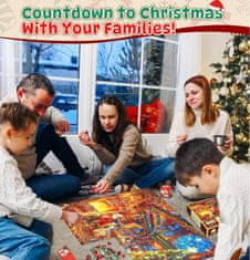 Netscroll Božični adventni koledar s sestavljanko, puzzle -1008 kosov, 24‑dnevno božično odštevanje in sestavljanje, vsak dan sestavite en delčkek sestavljenke, PuzzleAdvent