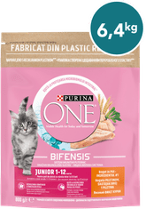 Purina ONE Junior suha hrana za mačje mladiče, s piščancem, 8x800g