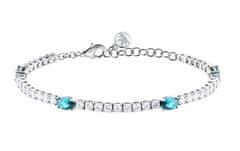 Morellato Bleščeča teniška zapestnica s svetlo modrimi cirkoni Tesori SAIW269