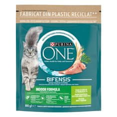 Purina ONE Bifensis Indoor Formula suha hrana za odrasle notranje mačke, s puranom, 8x800g