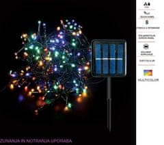 Vito  LED solarna svetlobna veriga večbarvna 10m IP44 NATALE-8 
