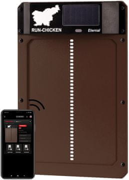 RUN-CHICKEN Solarna avtomatska vrata za kokošnjak Eternal – v rjavi barvi (z Bluetooth)