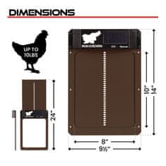 RUN-CHICKEN Solarna avtomatska vrata za kokošnjak Eternal – v rjavi barvi (z Bluetooth)