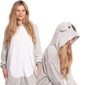 Nikcorp Ženska enodelna pižama kigurumi koala, mehak kombinezon za odrasle, pustni kostum, velikost XL (175-185 cm)