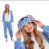 Ženska enodelna pižama kigurumi onesie Stitch, moder kostum za odrasle, velikost L (165-175 cm)
