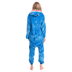 Nikcorp Ženska enodelna pižama kigurumi onesie Morski pes, udoben kombinezon za spanje in prosti čas, velikost M (155-165 cm)