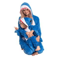 Nikcorp Ženska enodelna pižama kigurumi onesie Morski pes, udoben kombinezon za spanje in prosti čas, velikost M (155-165 cm)