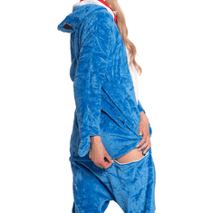 Nikcorp Ženska enodelna pižama kigurumi onesie Morski pes, udoben kombinezon za spanje in prosti čas, velikost M (155-165 cm)