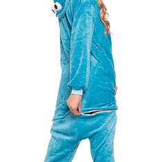 Nikcorp Ženska enodelna pižama Kigurumi Onesie kostum Piškotna pošast, modra, velikost S, za višino 145-155 cm, udoben material