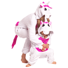 Nikcorp Ženska enodelna pižama kigurumi samorog, roza barve, velikost S, primerna za višino 145-155 cm, udoben kostum za spanje