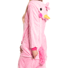 Nikcorp Ženska enodelna pižama kigurumi Pegaz, roza, mehak flis, kostum za odrasle, velikost S (145-155 cm)