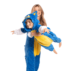 Nikcorp Ženska enodelna pižama Kigurumi Onesie kostum Sonic | Modra | Velikost S (145-155 cm) | Udoben kombinezon za spanje in zabavo