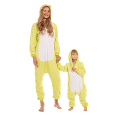 Nikcorp Ženska enodelna pižama Kigurumi kostum žaba, udoben pajac za pust in prosti čas, velikost S (145-155 cm), zelena