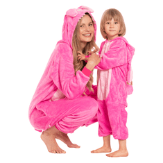 Nikcorp Ženska enodelna pižama Kigurumi Stitch roza | Pustni kostum onesie za odrasle | Velikost M (155-165 cm)