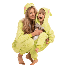 Nikcorp Ženska enodelna pižama Kigurumi kostum žaba, udoben pajac za pust in prosti čas, velikost S (145-155 cm), zelena