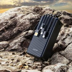 DUDAO K11 Max Power Bank 30000mAh + kabel USB / USB-C / Lightning / Micro USB 10W, črna
