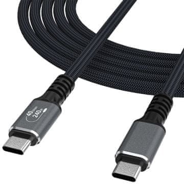 MG WPS-UY41S kabel USB-C / Thunderbolt 4 4K 240W 1m, črna