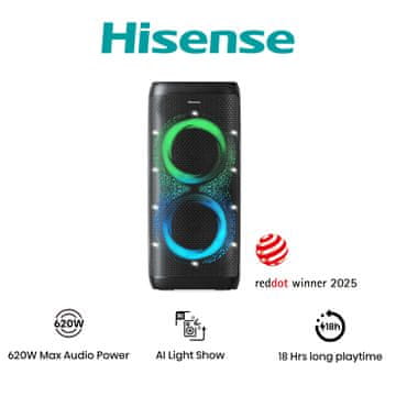 Hisense Party Thunder prenosni zvočnik, črn