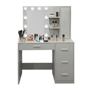 Aga Toaletna miza z ogledalom in osvetlitvijo Siva