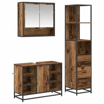 Vidaxl Komplet pohištva za kopalnico 3 pcs Star les Konstruiran les