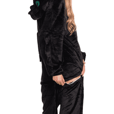 Nikcorp Ženska enodelna pižama kigurumi onesie zmaj Brezzobi, črna, velikost M, za višino 155-165 cm, udoben kostum za spanje