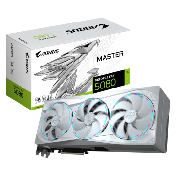 Gigabyte AORUS GeForce RTX 5080 MASTER ICE 16G grafična kartica, 16GB GDDR7, PCI-E 5.0 (GV-N5080AORUSM ICE-16GD)