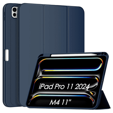 Nikcorp Zaščitni etui ovitek za iPad Pro 11" s pokrovom za samodejno prebujanje in držalom za pisalo, mornarsko moder