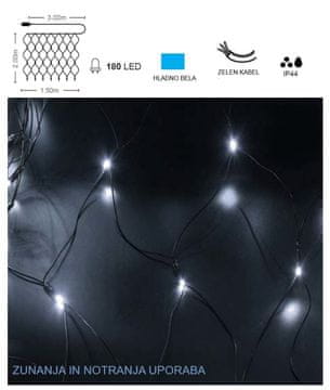 Vito LED svetlobna mreža hladno bela 1,5m IP44 NATALE-3