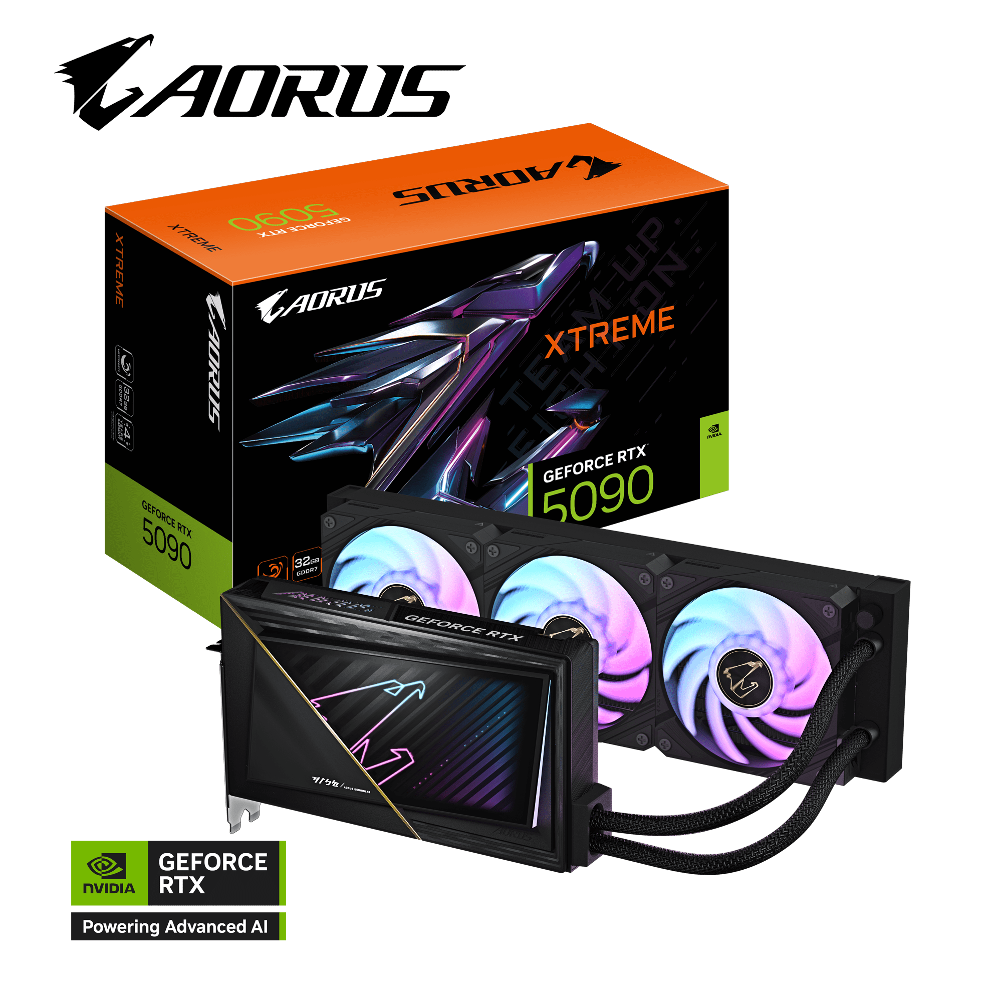 Gigabyte aorus geforce rtx 5090 xtreme waterforce 32g grafična kartica, 32gb  gddr7, pci-e 5. 0 (gv-n5090aorusx w-32gd) | komponentko