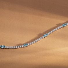 Morellato Bleščeča teniška zapestnica s svetlo modrimi cirkoni Tesori SAIW269