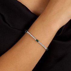 Morellato Bleščeča teniška zapestnica z zelenimi cirkoni Tesori SAIW267