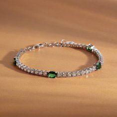 Morellato Bleščeča teniška zapestnica z zelenimi cirkoni Tesori SAIW267