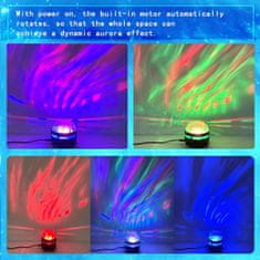 Netscroll Projektor severnega sija Aurora, s 3 svetlobnimi učinki (7 barv) in daljinskim upravljanjem, LED nočna svetilka za otroke in odrasle, SkyStarry