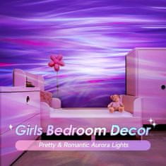 Netscroll Projektor severnega sija Aurora, s 3 svetlobnimi učinki (7 barv) in daljinskim upravljanjem, LED nočna svetilka za otroke in odrasle, SkyStarry