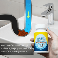 Smania Sredstvo za čiščenje odtokov in umivalnikov EasyClean | Čistilo za odmaševanje odtokov | Sredstvo za čiščenje cevi | Odmaševalec za umivalnik in stranišče