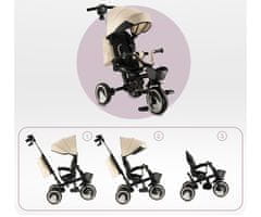 MoMi IVI 3v1 otroški voziček / kolo / tricikel, večnamenski, nastavljiv, zložljiv, črno-bež