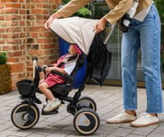 MoMi IVI 3v1 otroški voziček / kolo / tricikel, nastavljiv, zložljiv, črno-roza