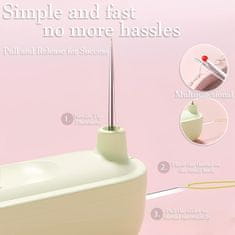 Netscroll 2-v-1 samodejni pripomoček za vdevanje niti v šivanko in paranje šivov, enostaven za uporabo, kompakten in trpežen šivalni pripomoček, NeedleTool