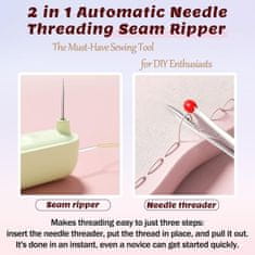 Netscroll 2-v-1 samodejni pripomoček za vdevanje niti v šivanko in paranje šivov, enostaven za uporabo, kompakten in trpežen šivalni pripomoček, NeedleTool