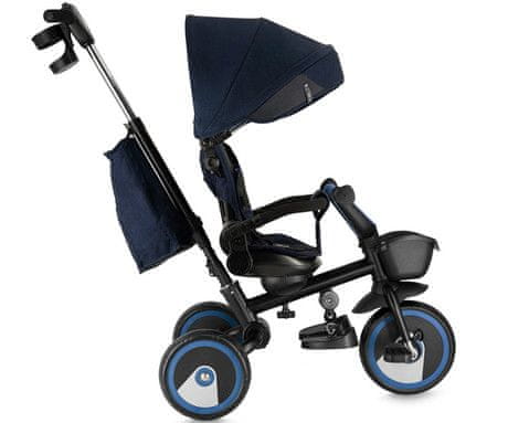 MoMi IVI 3v1 otroški voziček in tricikel, 360°, od 9. meseca do 5. leta starosti, črno-modra