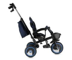 MoMi IVI 3v1 otroški voziček / kolo / tricikel, večnamenski, zložljiv, črno-moder