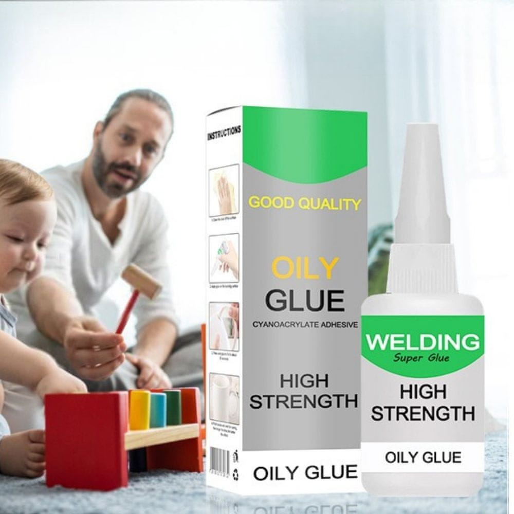 Netscroll Večnamensko sekundno lepilo s hitrim sušenjem in močnim oprijemom za kovino, les, plastiko in steklo, 50 g, OilyGlue